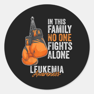 Leukaemia Awareness Month Boxing Gloves Orange Rib Classic Round Sticker