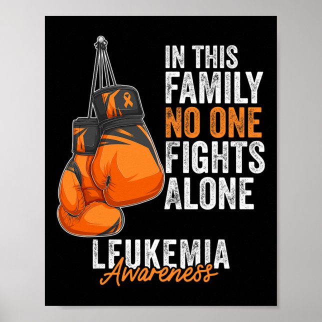 Leukaemia Awareness Month Boxing Gloves Orange Rib Poster (Front)