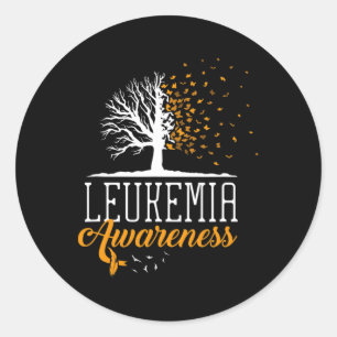Leukaemia Awareness Month Butterfly Tree Blood Can Classic Round Sticker
