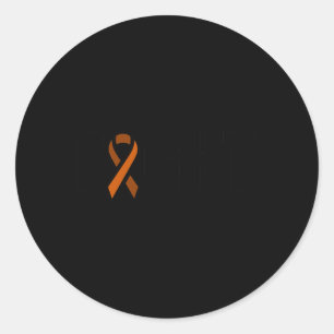 Leukaemia Awareness Month Fight Orange Ribbon Bloo Classic Round Sticker