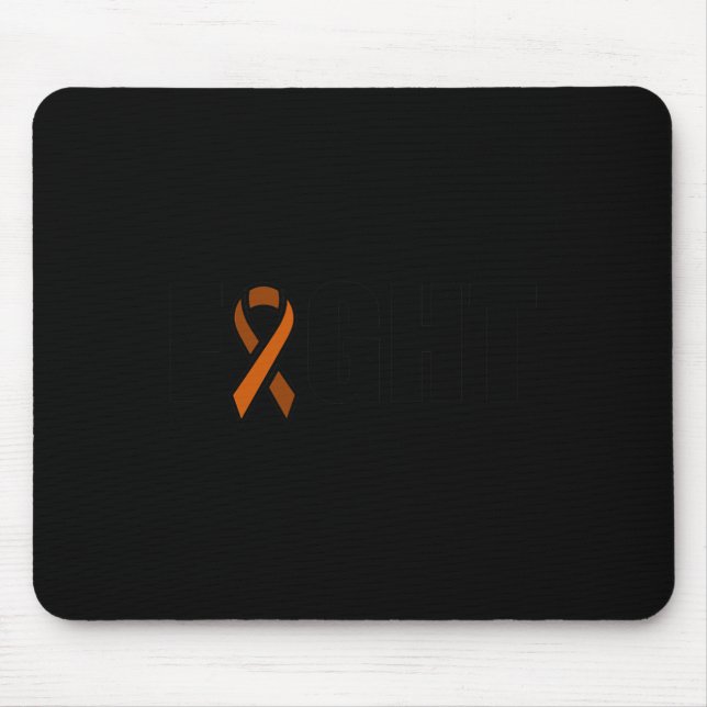 Leukaemia Awareness Month Fight Orange Ribbon Bloo Mouse Pad (Front)