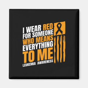 Leukaemia Awareness Month I Wear Red Blood Cancer Magnet