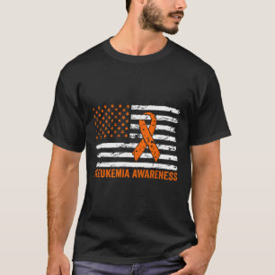 Leukaemia Awareness Month Orange Ribbon Usa Americ T-Shirt