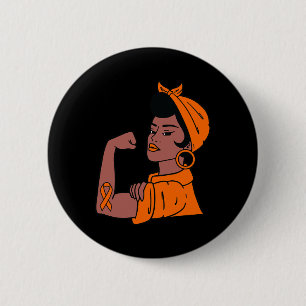 Leukaemia Awareness Month Orange Ribbon Warriors W 6 Cm Round Badge