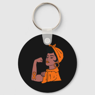 Leukaemia Awareness Month Orange Ribbon Warriors W Key Ring
