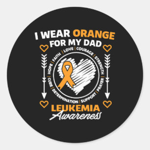 Leukaemia Awareness Month Support I Wear Orange Fo Classic Round Sticker