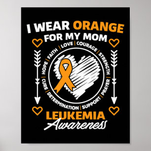 Leukaemia Awareness Month Support I Wear Orange Fo Poster