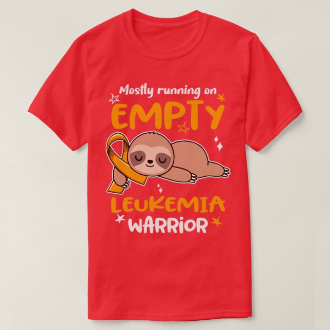 Leukaemia Awareness Mostly Running On Empty Leukem T-Shirt (Design Front)