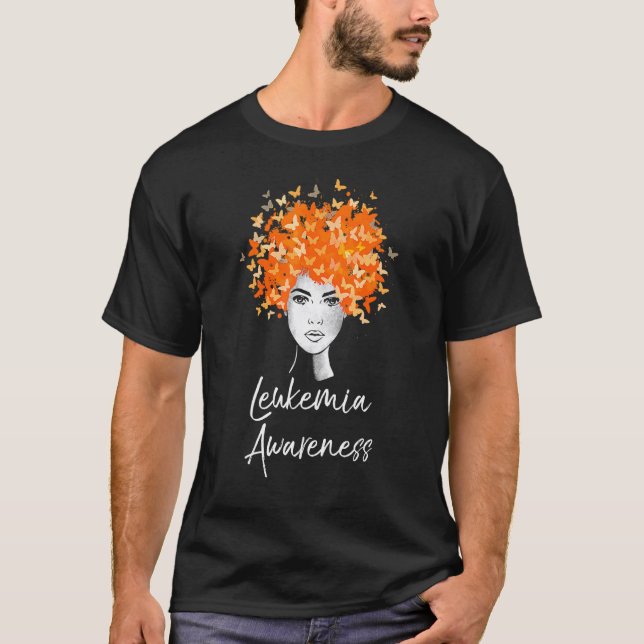 Leukaemia Awareness  Orange Butterflies T-Shirt (Front)
