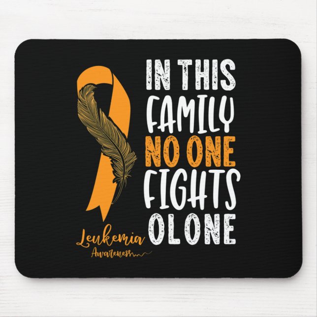 Leukaemia Awareness  Orange Ribbon Cancer Survivor Mouse Pad (Front)