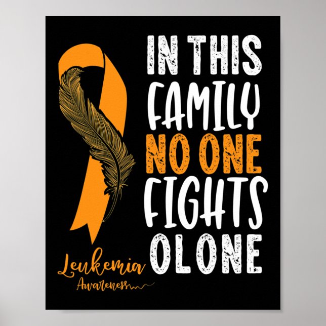 Leukaemia Awareness  Orange Ribbon Cancer Survivor Poster (Front)