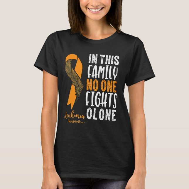 Leukaemia Awareness  Orange Ribbon Cancer Survivor T-Shirt (Front)