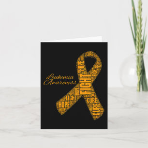 Leukaemia Awareness orange ribbon fight hope cure  Card
