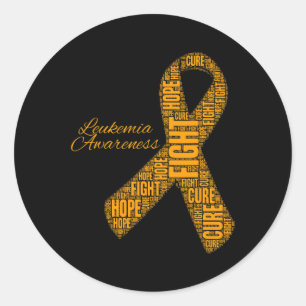 Leukaemia Awareness orange ribbon fight hope cure Classic Round Sticker