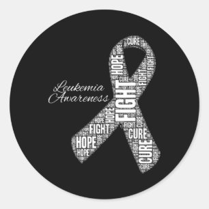Leukaemia Awareness Orange Ribbon Fight Hope Cure Classic Round Sticker