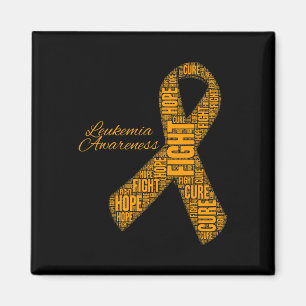 Leukaemia Awareness orange ribbon fight hope cure Magnet