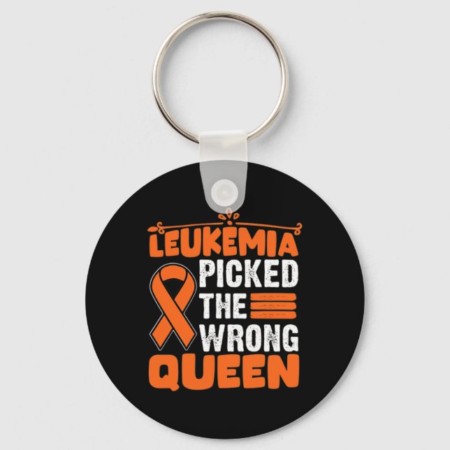 Leukaemia Awareness Picked The Wrong Queen Leukaem Key Ring (Front)