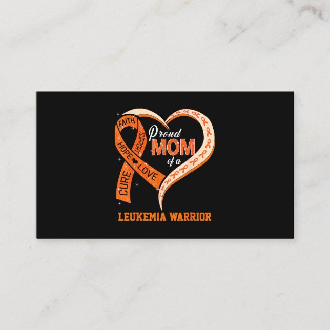 Leukaemia Awareness Proud Mum Of A Leukaemia Warri Business Card (Front)
