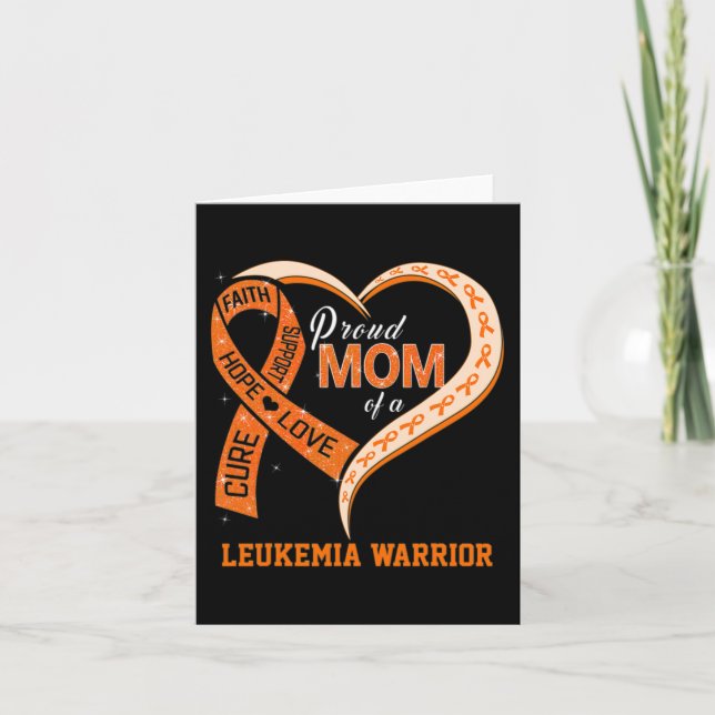 Leukaemia Awareness Proud Mum Of A Leukaemia Warri Card (Front)