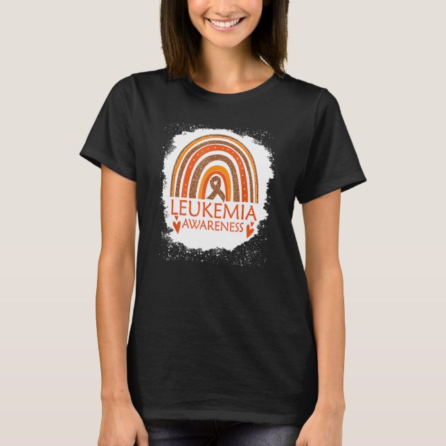 Leukaemia Awareness Rainbow Orange Ribbon For Men  T-Shirt (Front)