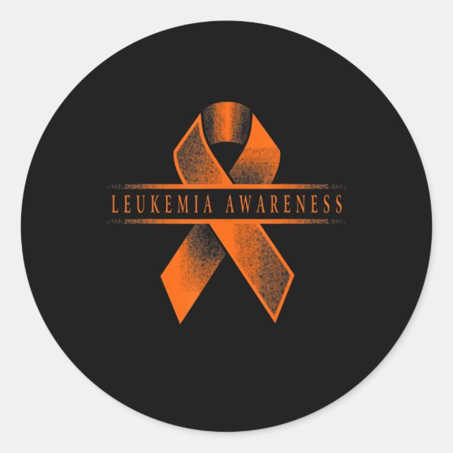 Leukaemia Awareness Ribbon  Classic Round Sticker (Front)