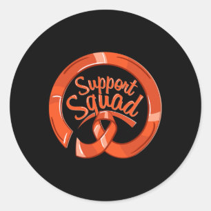 Leukaemia Awareness Ribbon Support Squad  Classic Round Sticker