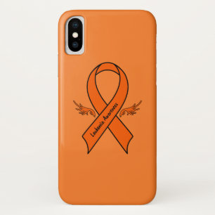 Leukaemia Awareness Ribbon with Wings iPhone X Case