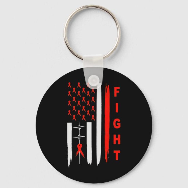 Leukaemia awareness shirt key ring (Front)