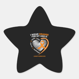 Leukaemia Awareness Shirts Uncle Mens Womens Kids Star Sticker