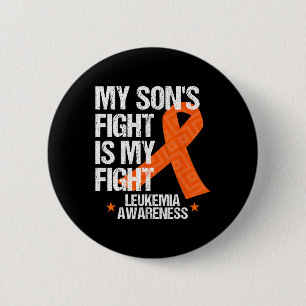 Leukaemia Awareness  Son Fight Orange Ribbon Gift  6 Cm Round Badge
