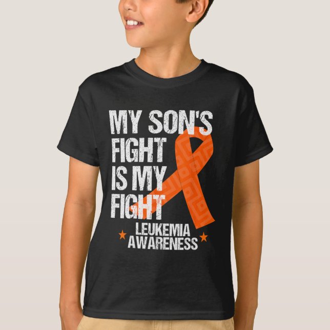 Leukaemia Awareness  Son Fight Orange Ribbon Gift  T-Shirt (Front)