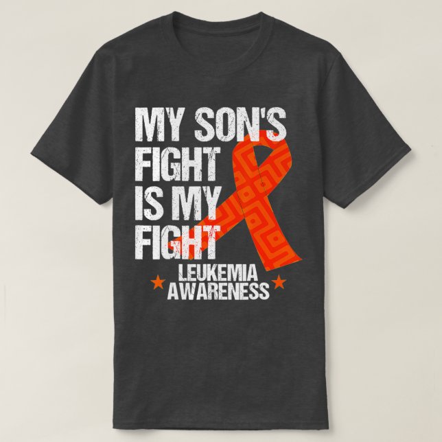 Leukaemia Awareness Son Fight Orange Ribbon Gift   T-Shirt (Design Front)