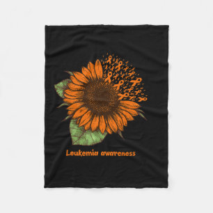 Leukaemia Awareness Sunflower Gift Warrior Survivo Fleece Blanket
