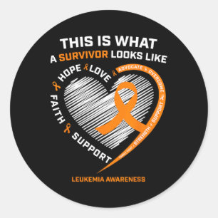 Leukaemia Awareness Survivor Gifts Men Women Kids  Classic Round Sticker