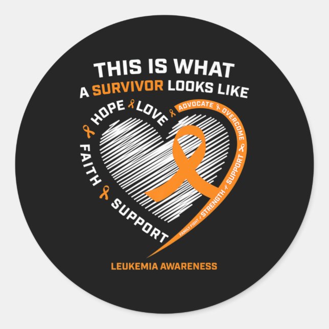 Leukaemia Awareness  Survivor Gifts Men Women Kids Classic Round Sticker (Front)