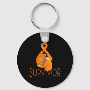 Leukaemia Awareness Survivor Orange Ribbon Boxing Key Ring