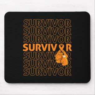 Leukaemia Awareness Survivor Orange Ribbon Boxing Mouse Pad