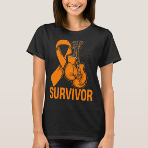 Leukaemia Awareness Survivor Orange Ribbon Boxing T-Shirt