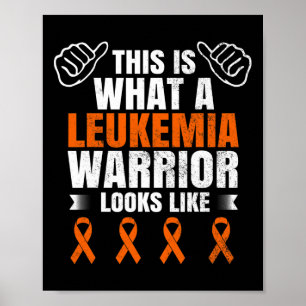 Leukaemia Awareness Survivor Warrior Ribbon Recove Poster