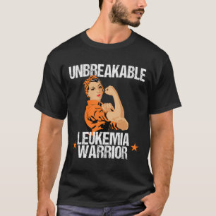 Leukaemia Awareness Unbreakable Warrior Orange Ri T-Shirt