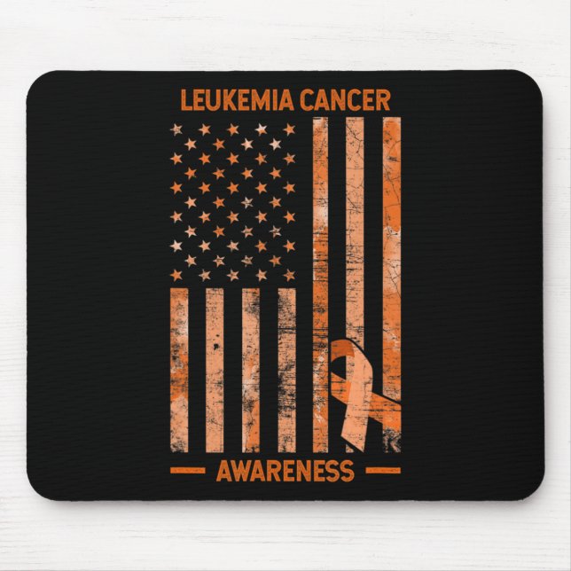 Leukaemia Awareness USA Flag Gift Leukaemia  Mouse Pad (Front)