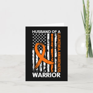 Leukaemia Awareness USA US American Flag For Husba Card