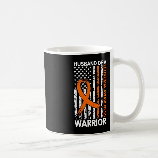 Leukaemia Awareness USA US American Flag For Husba Coffee Mug (Right)