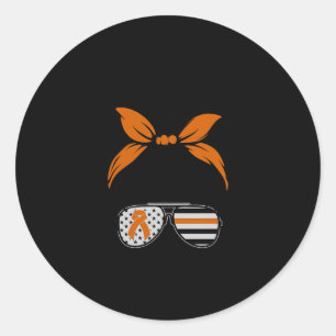 Leukaemia Awareness Warrior Support Squad Messy Bu Classic Round Sticker