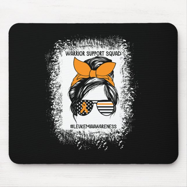 Leukaemia Awareness Warrior Support Squad Messy Bu Mouse Pad (Front)