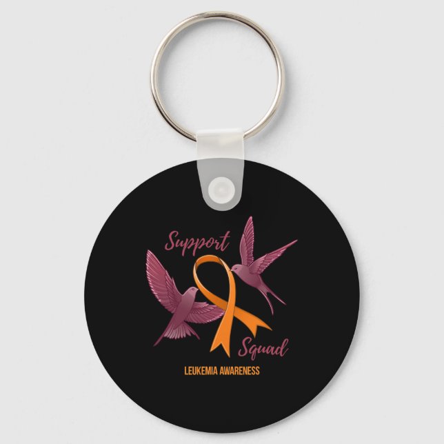 Leukaemia Awareness Warrior Survivor Support Squad Key Ring (Front)
