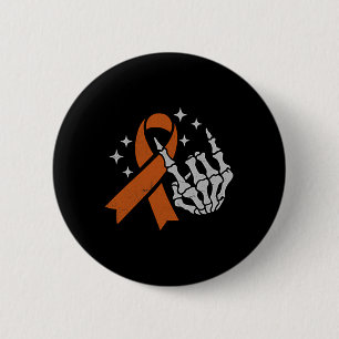 Leukaemia Blood Cancer Awareness Orange Ribbon (2  6 Cm Round Badge