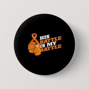 Leukaemia Blood Cancer Awareness Orange Ribbon Box 6 Cm Round Badge