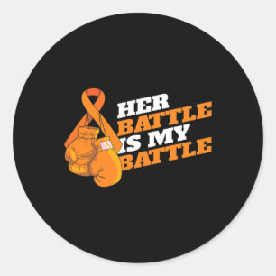 Leukaemia Blood Cancer Awareness Orange Ribbon Box Classic Round Sticker