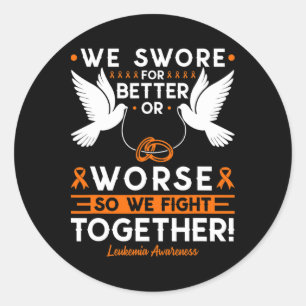 Leukaemia Blood Cancer Awareness Spouse Husnd Wife Classic Round Sticker